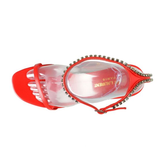 Saint Laurent Women's Leather High Heel Sandals - Picture 8 of 8